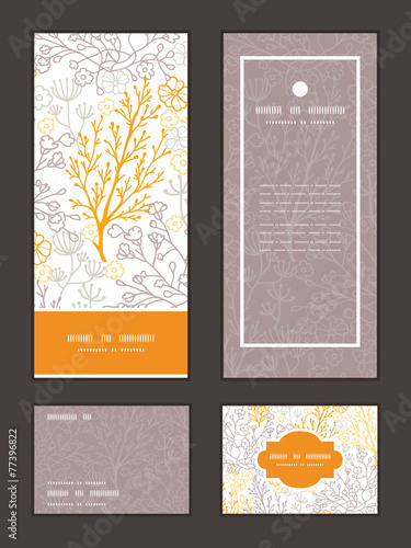 Vector magical floral vertical frame pattern invitation greeting