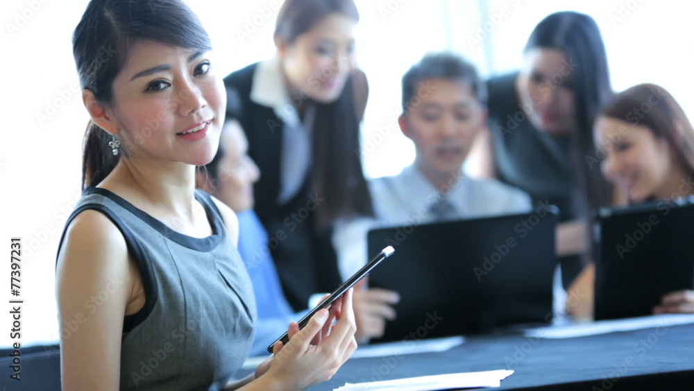 Asian Chinese Businesswoman Colleagues Background Asian Chinese Businesswoman Colleagues Background