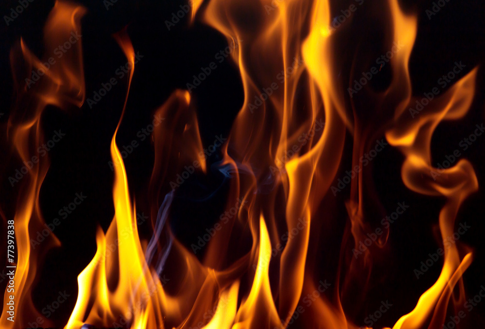 fire flames on a black background fire flames on a black background