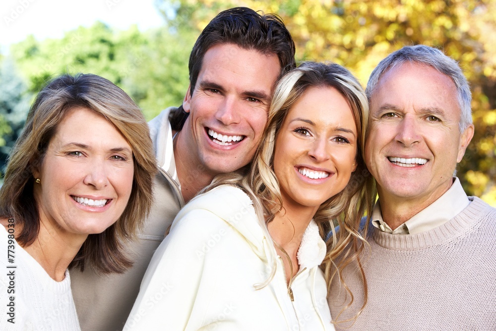 Happy family in the park. Happy family in the park.