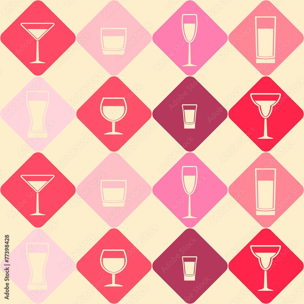 seamless background with drink glass for your design