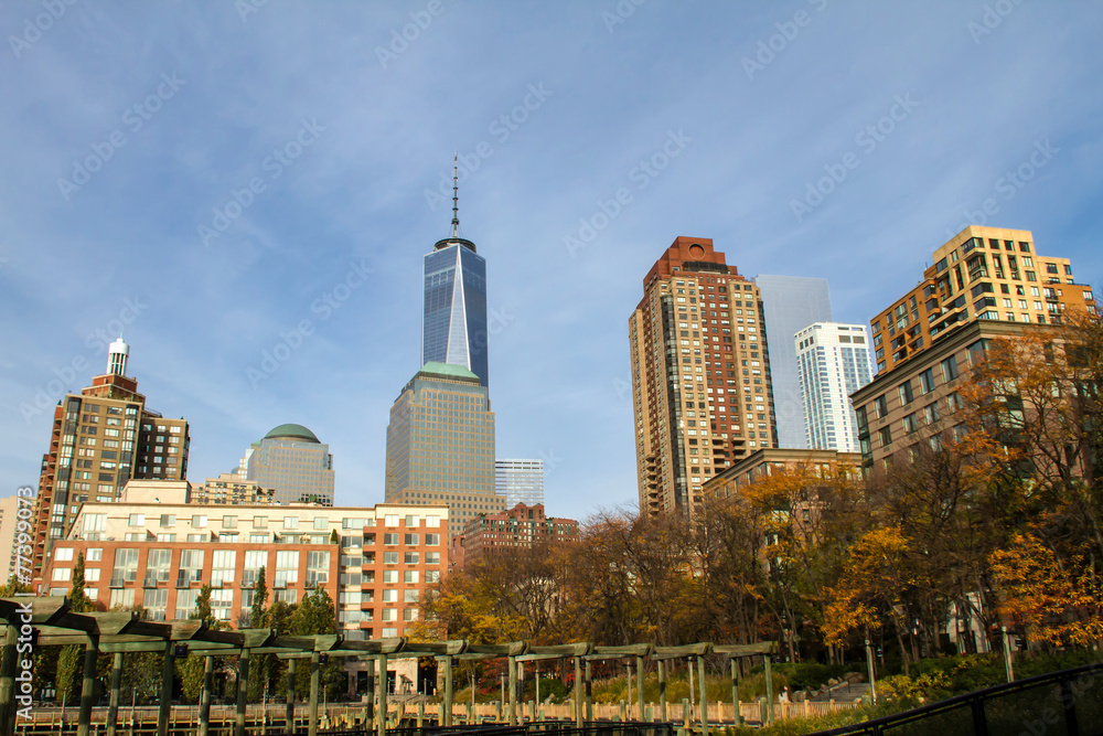 Obraz premium Lower Manhattan, View from Battery Park, New York.