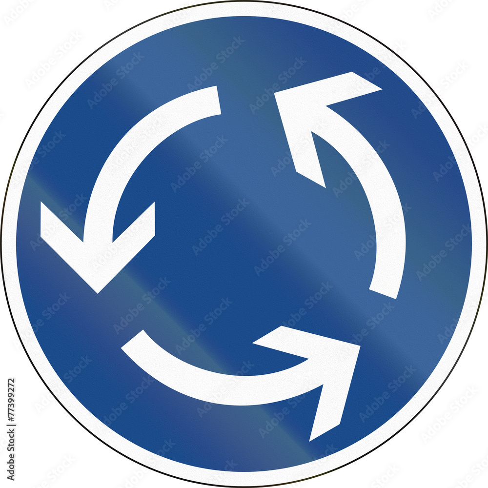 German sign indicating a roundabout German sign indicating a roundabout