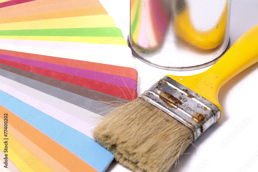 Fototapeta premium Brush Over Color Swatches