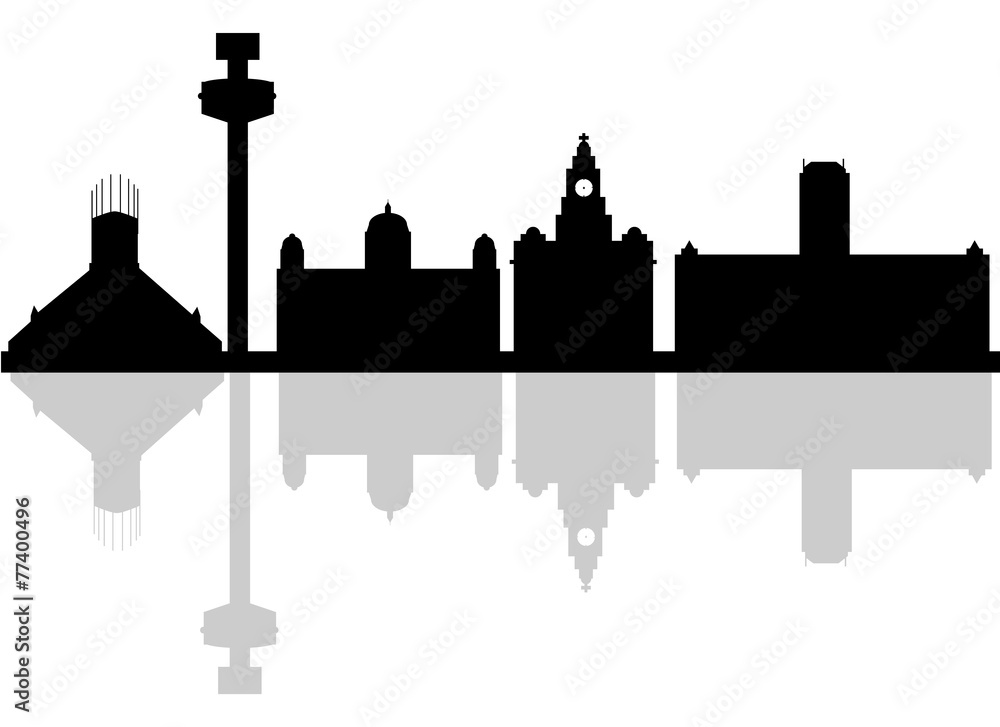 Liverpool Skyline with Typography Design