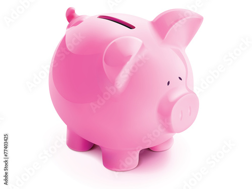 Pig bank, isolated. Vector illustration