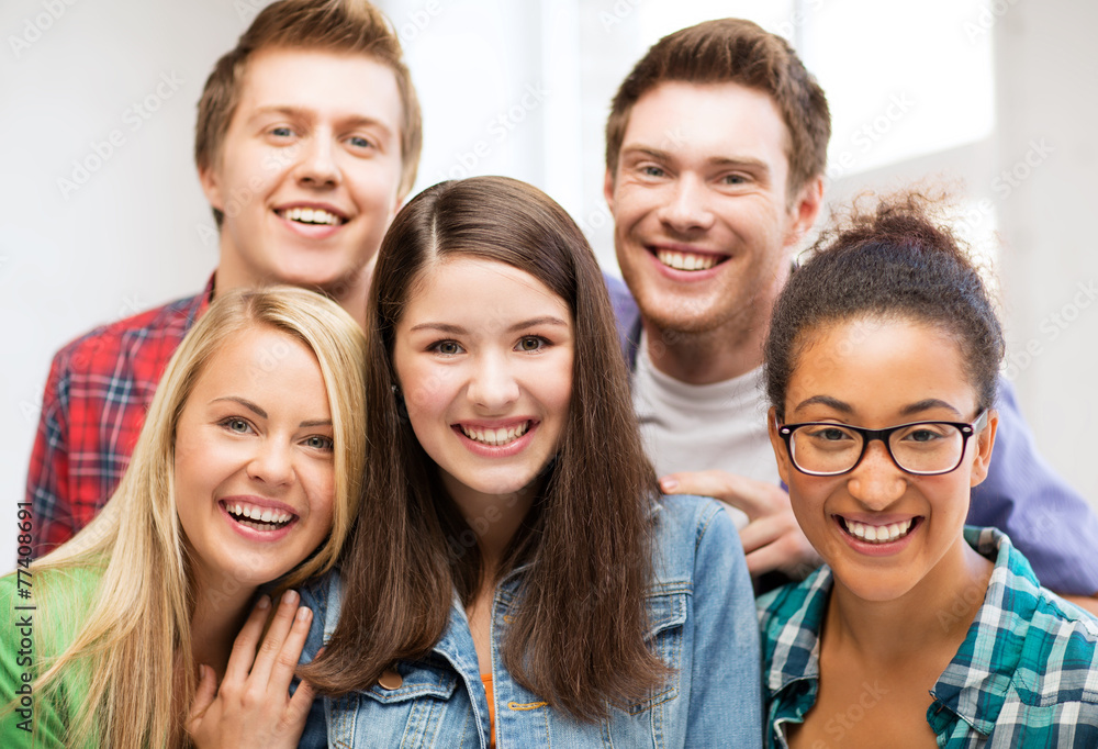 group of students at school group of students at school