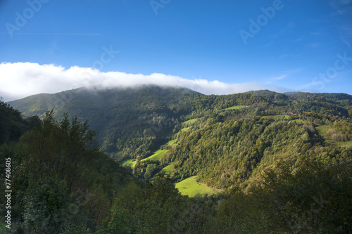 Autumn mountains in morning