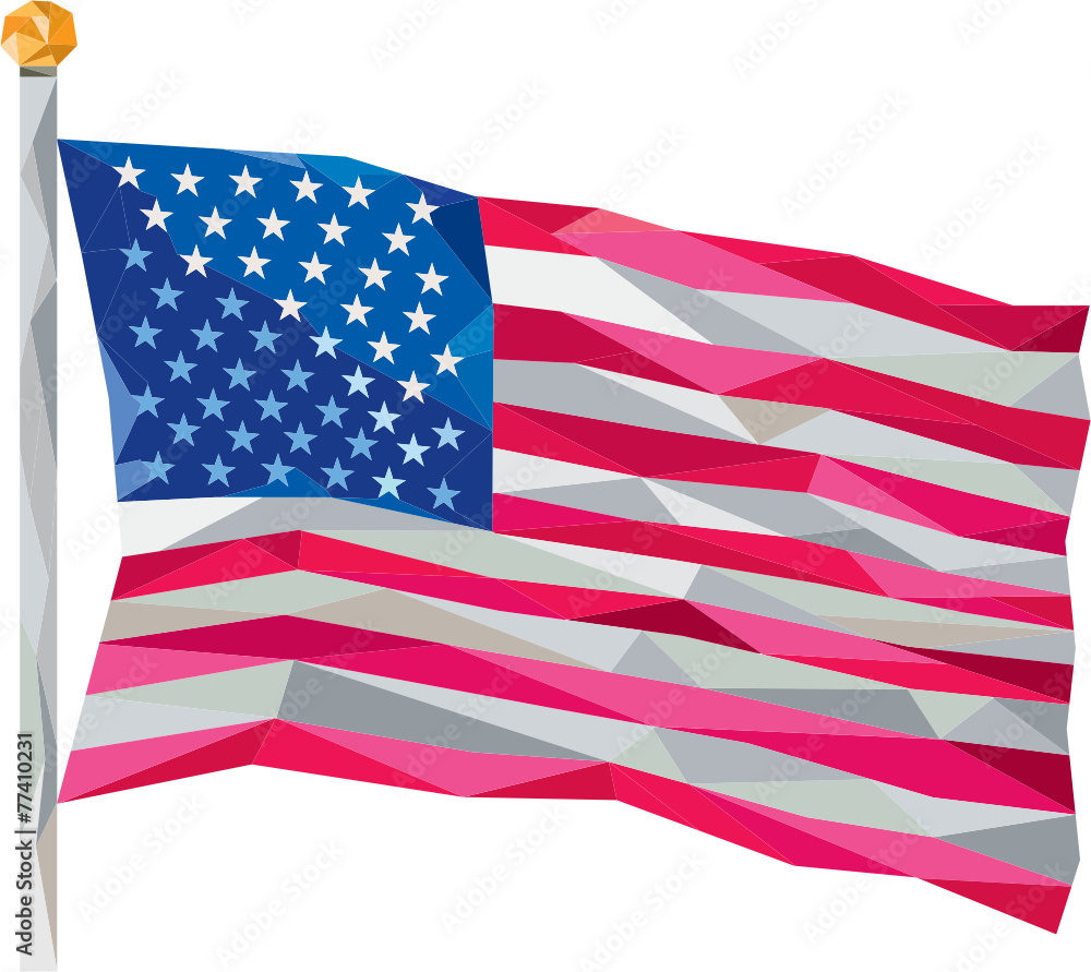 Obraz premium USA Flag Stars and Stripes Low Polygon