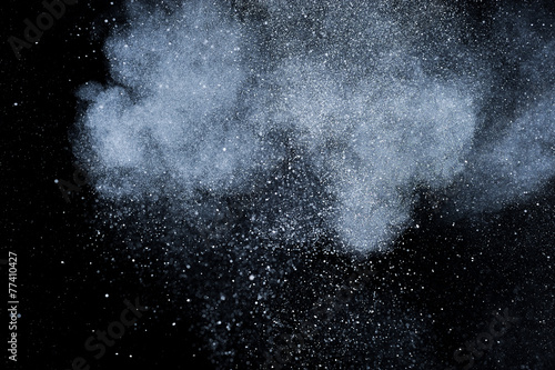 abstract white powder explosion