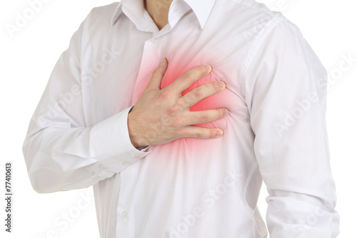 Man having chest pain - heart attack