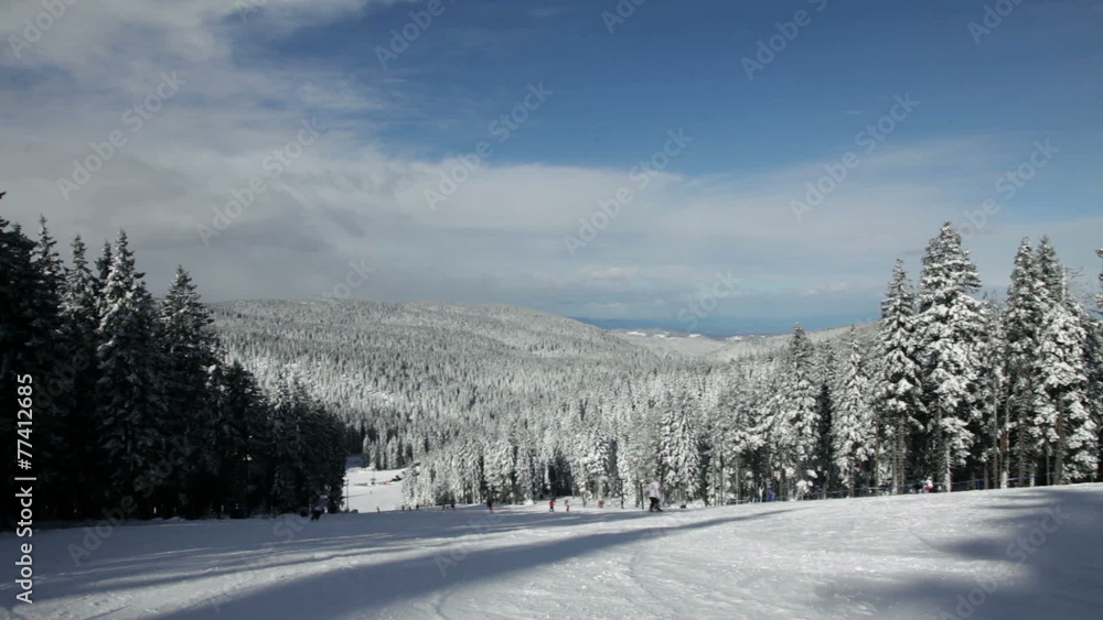 Shot of people at outdoor recreation in winter idyll Shot of people at outdoor recreation in winter idyll