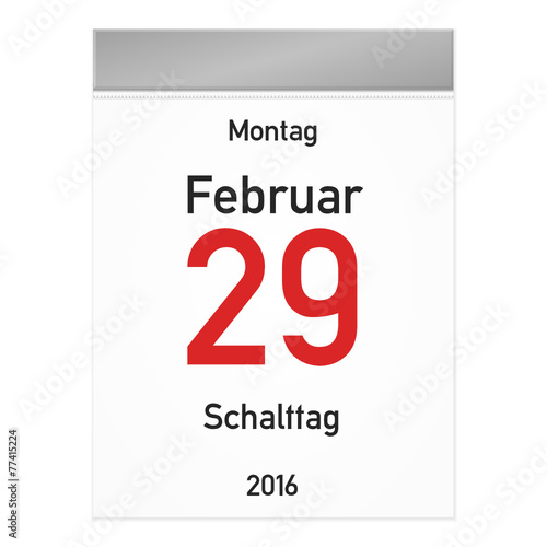 kalenderblatt v2 schalttag 2016 III