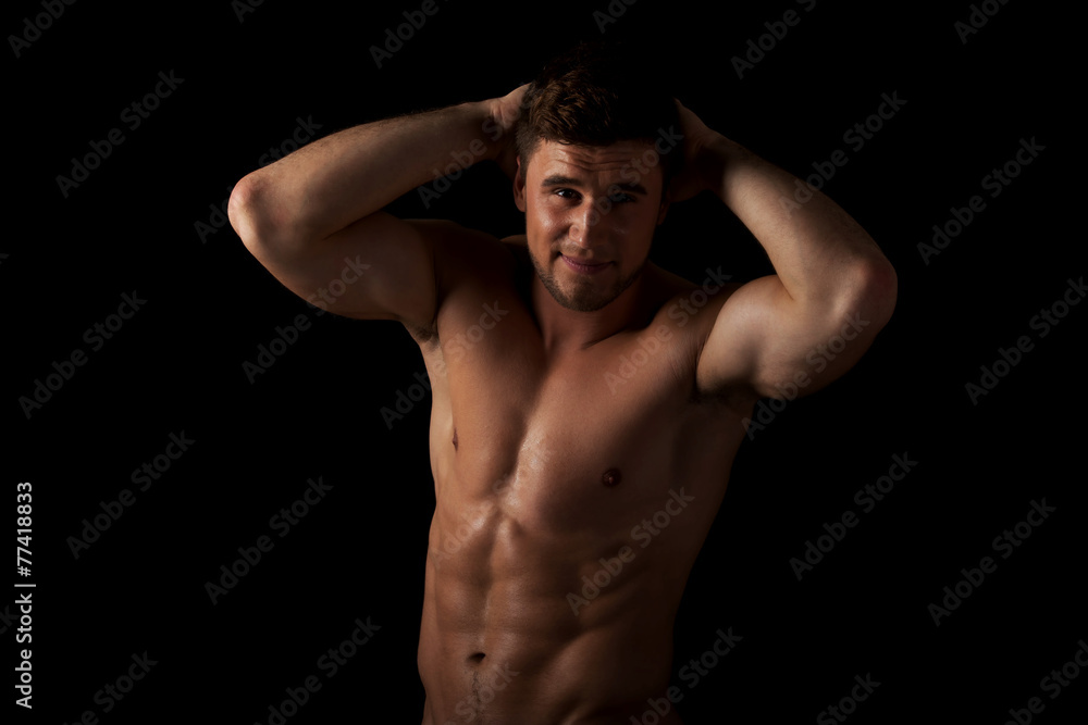 Sexy muscular macho man.