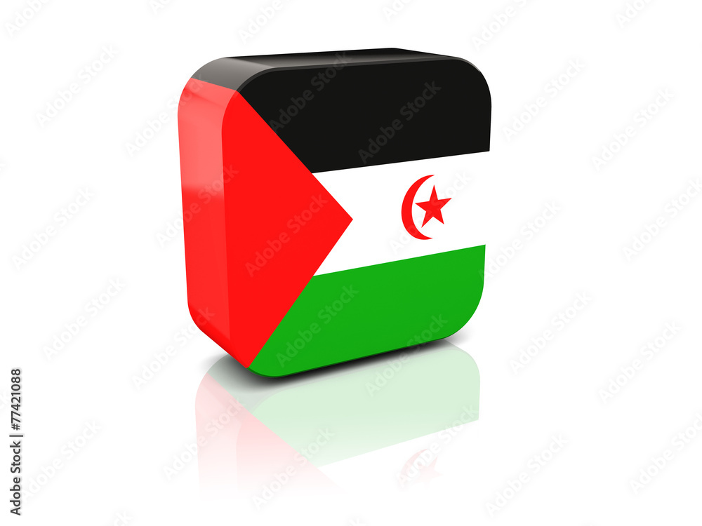Square icon with flag of western sahara