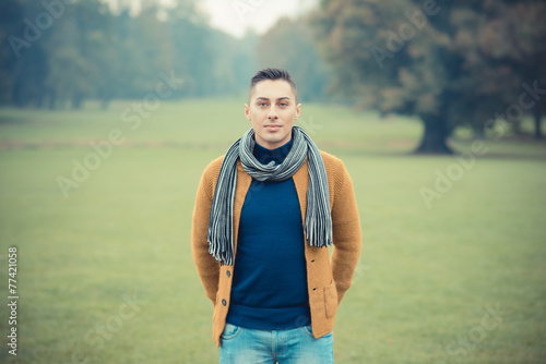 young handsome caucasian man in autumn park © Eugenio Marongiu
