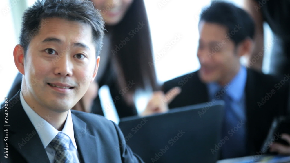 Close Up Asian Chinese Business Manager Colleagues Background Close Up Asian Chinese Business Manager Colleagues Background