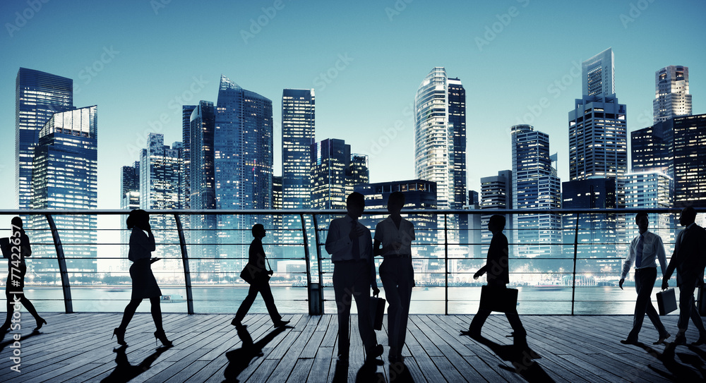 Commuter Business City Cityscape Corporate Colleagues Concept