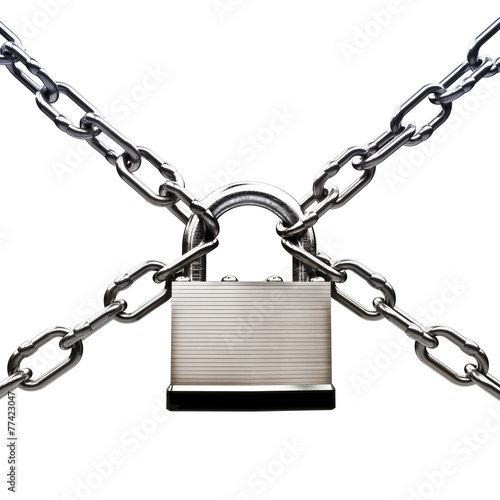 Under protection , locked up security concept