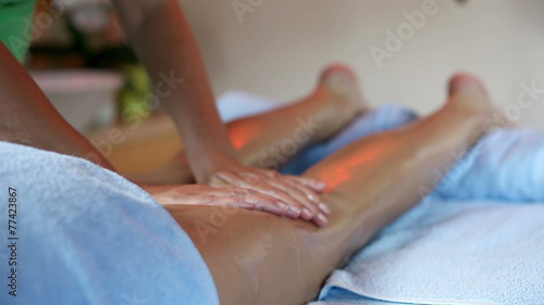 Wallpaper Mural Close up on hands while therapist applying oil to woman body Torontodigital.ca