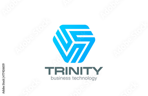 Line art Logo triangle abstract design vector logotype