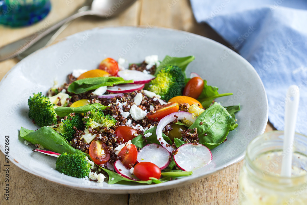 Red Quinoa with spinach and feta cheese salad Red Quinoa with spinach and feta cheese salad