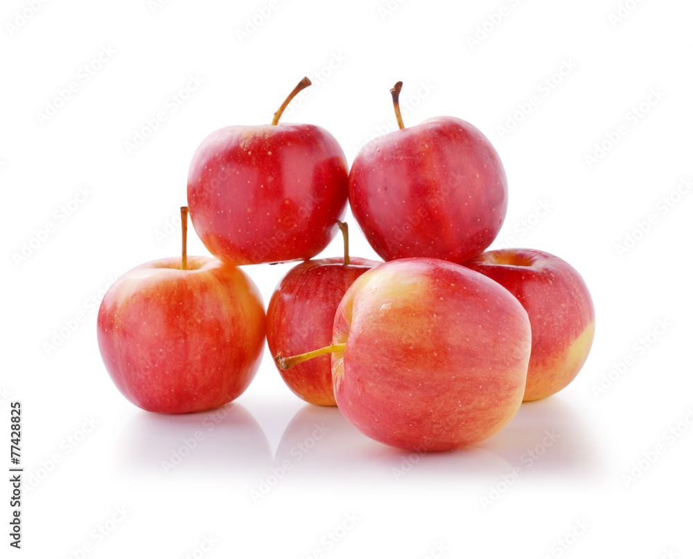 red apple  on white background