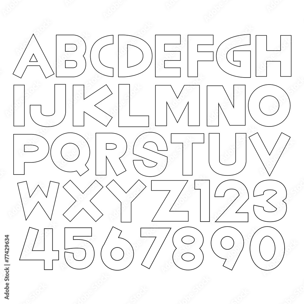 Alphabet fonts and numbers