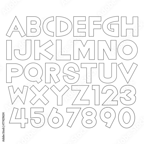 Alphabet fonts and numbers