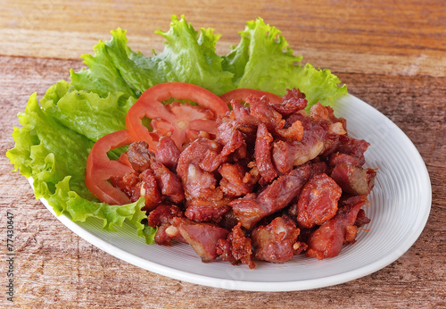 Fried pork.Thai food