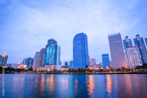 Bangkok Cityscape at twilight  Park in the City