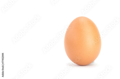 Brown chicken egg isolated on white
