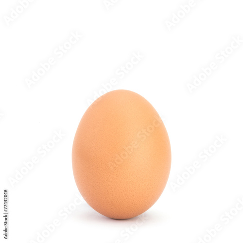 Brown chicken egg isolated on white