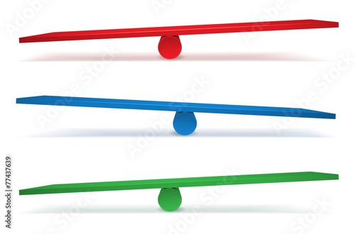 Set of three swings in different colors