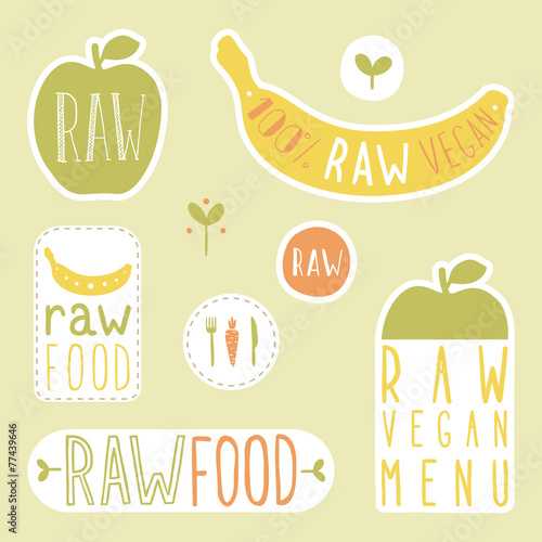 Raw vegan labels.