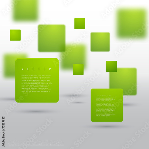 Vector Abstract geometric shape from green cubes.