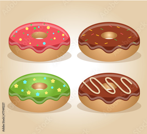 Vector donuts illustration set