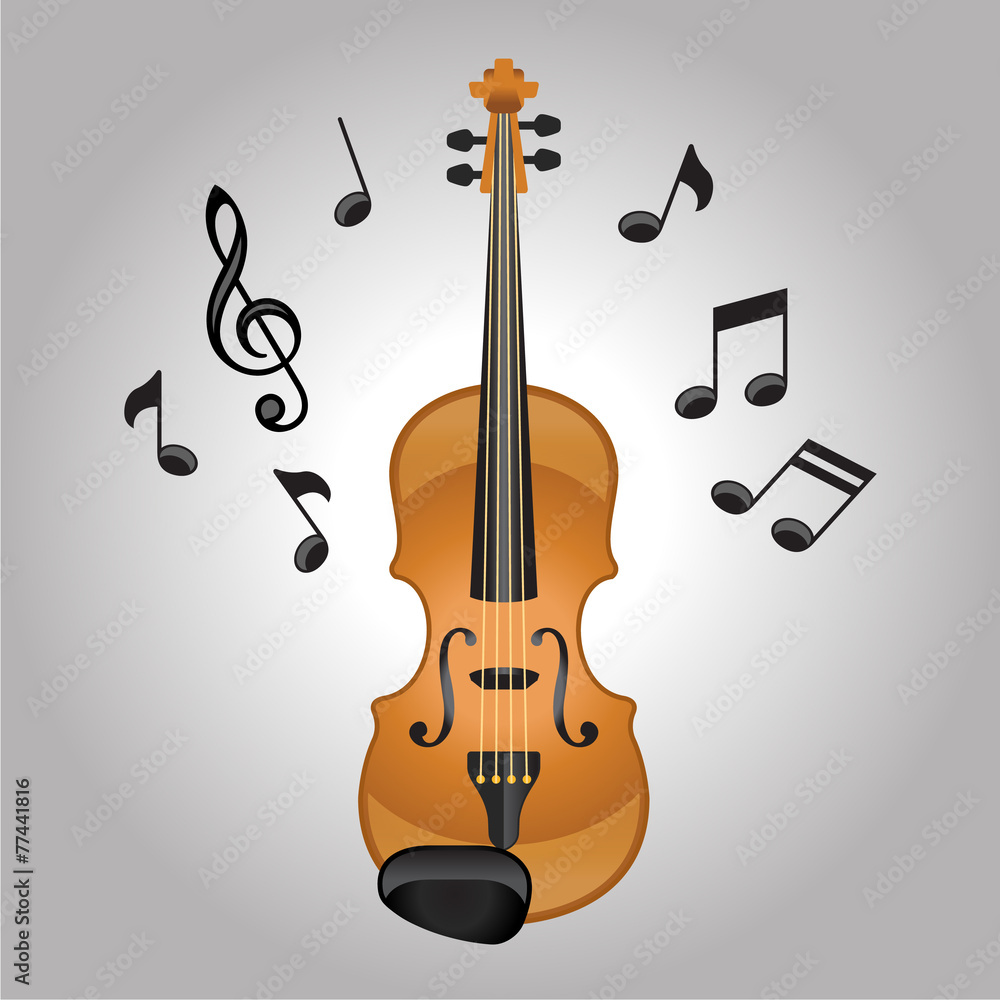 Fototapeta premium Violin melodies vector illustration