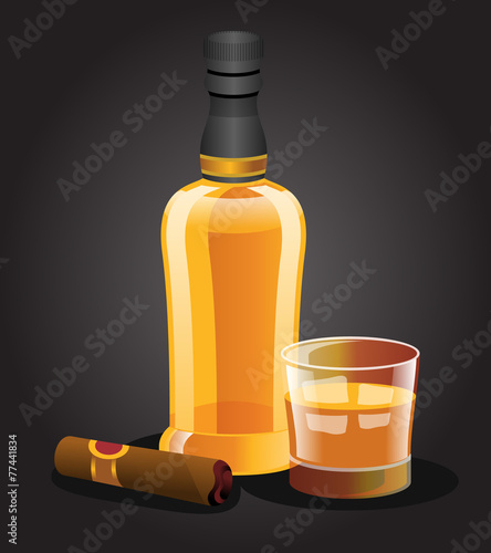 Vector whiskey illustration
