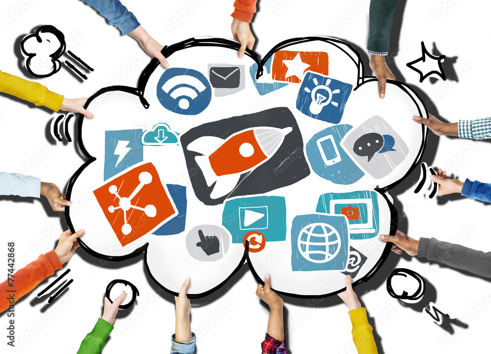 Media Social Network Internet Technology Online Concept Media Social Network Internet Technology Online Concept