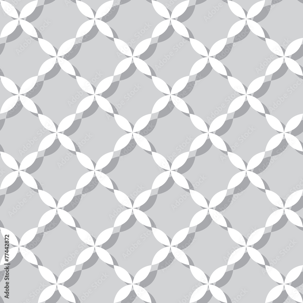 Fototapeta premium Seamless Monochrome Geometric Leaf Pattern. Texture Background.