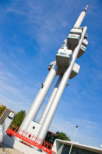 Photography Zizkov television watch tower, Prague, Czech republic