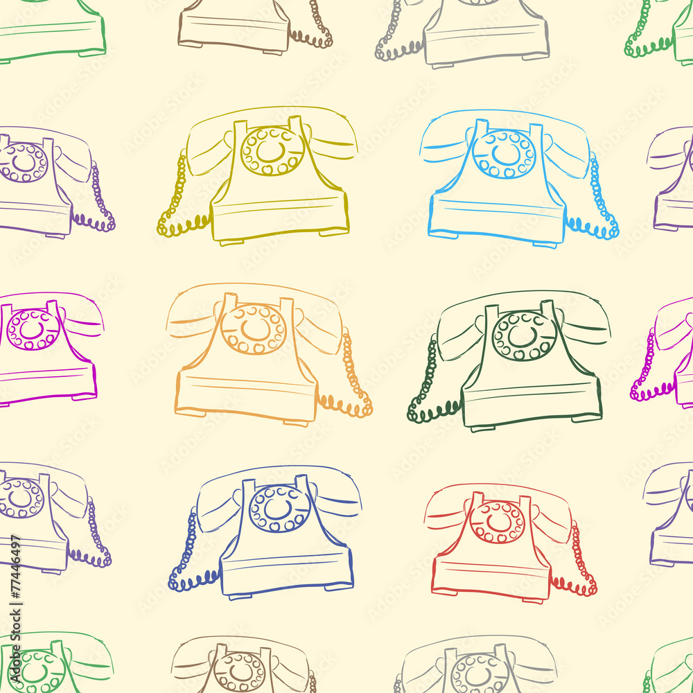 Naklejka premium Contour of phones