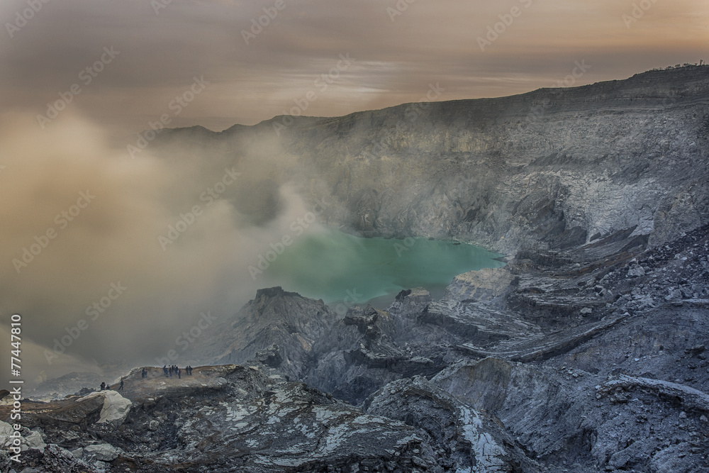 Crater of volcano Ijen. Java. Indonesia.