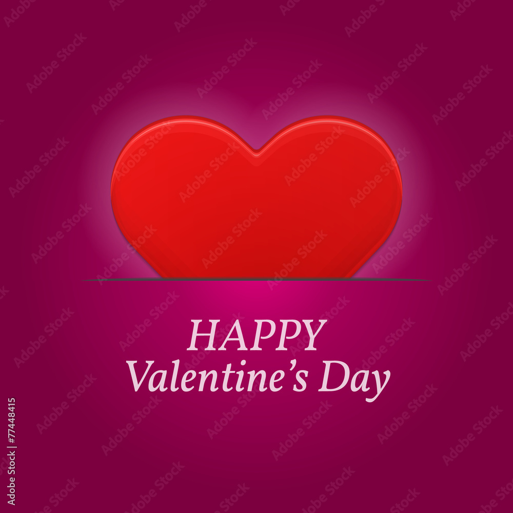 Valentine's day greetings card with big red heart. Valentine's day greetings card with big red heart.