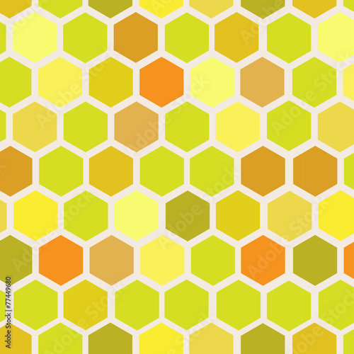 Hexagonal, mosaic, honey, vector pattern.