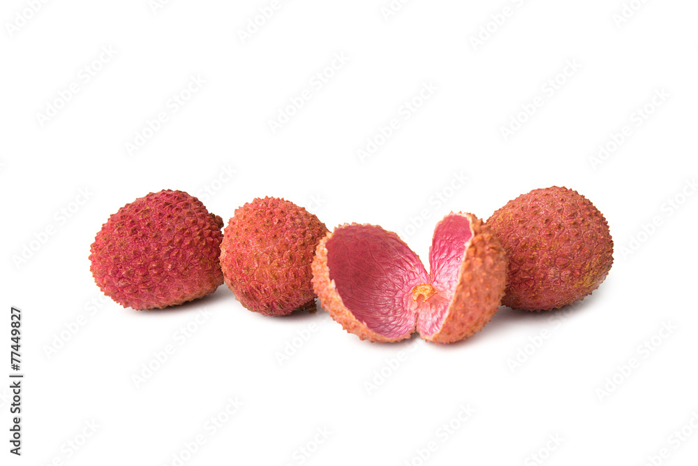 Lychees isolated on white Lychees isolated on white