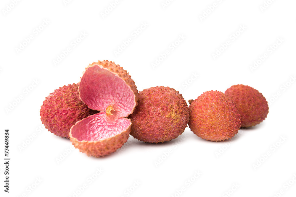 Lychees isolated on white Lychees isolated on white