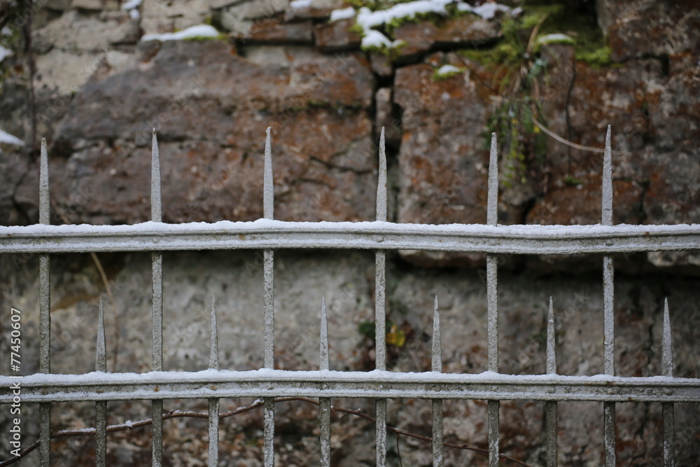 Fototapeta premium Snow On Fence