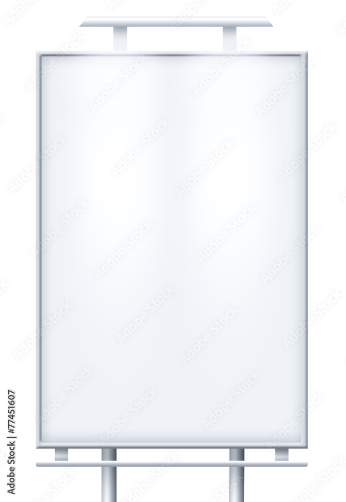 Blank billboard (city advert) isolated on white background
